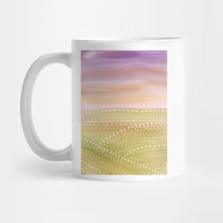 Purple and green abstract landscape Mug